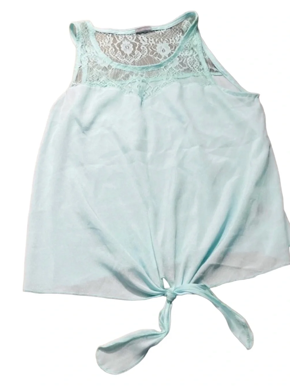 Juniors Charlotte Russe Sleeveless Aqua Blouse‎ Size Small